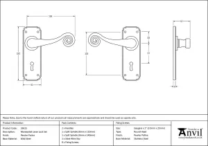 From The Anvil Pewter Monkeytail Lever Lock Set