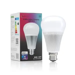 Auraglow 2.4Ghz RGB CCT Smart B22 LED Light Bulb - 70w EQV