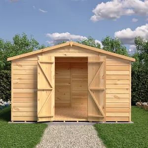 Garden Value 10 ft. W x 10 ft. D Overlap Apex Wooden Shed No