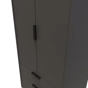 Fuji 2 Door 2 Drawer Wardrobe in Graphite (Ready Assembled)