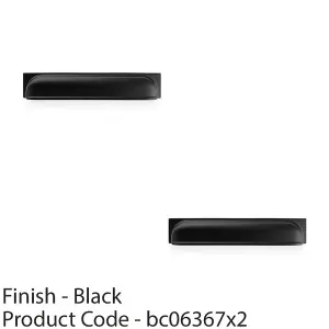 2 PACK - Backplate Cup Handle - Matt Black 203mm Centres Solid Brass Shaker Drawer Pull