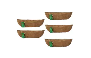 5 x Natural Coco Wall Trough Liner Cupped Shaped Coco Liner for a 24 Inch Wall Trough Basket