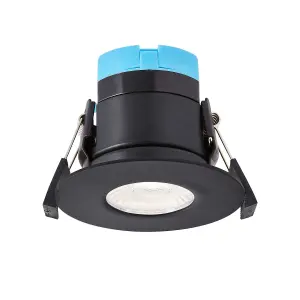 Antonio Black Finish, Fixed LED Downlight, IP65 Fire Rated, 8W