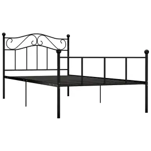 Berkfield Bed Frame Black Metal 90x200 cm