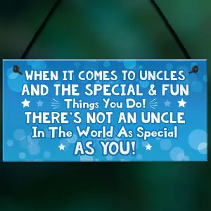 Red Ocean Uncle Keepsake Gifts Novelty Hanging Plaque Uncle Christmas Gift Birthday Gift For Uncle