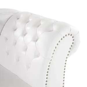 Right Hand Chaise Lounge Faux Leather White NIMES