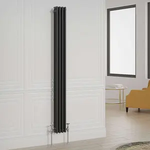 G-Rad Black Triple Column Vertical Radiator - (H) 1800 x (W) 200mm