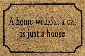 Door Mat Doormats Non Slip Natural Coir Welcome Indoor Outdoor Home Garden Mats A home without a cat...