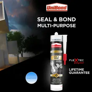 Unibond Seal & Bond Sealant Cartridge Translucent Multi-Purpose Adhesive, 291g