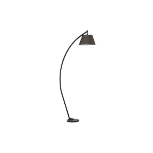 Luminosa Susi Arc Floor Lamp, Black Fabric Shade