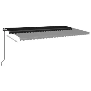 Berkfield Manual Retractable Awning with LED 6x3 m Anthracite