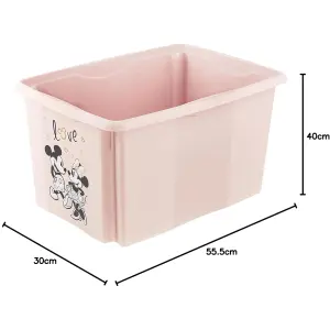 Keeeper Minnie Mouse Turn Around Stacking Box with Lid 45 Litre Nordic Pink