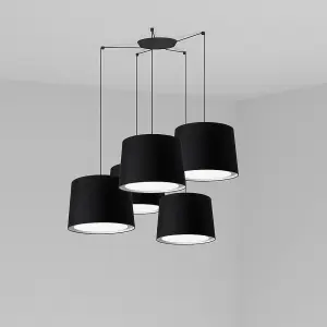 Luminosa Conga Cluster Pendant Ceiling Light Black, E27