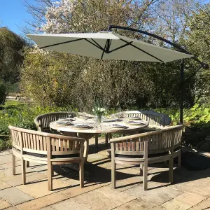 Cream 3m Cantilever Garden Parasol Hanging Umbrella