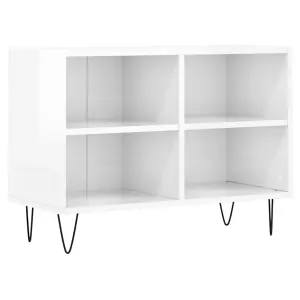 Berkfield TV Cabinet High Gloss White 69.5x30x50 cm Engineered Wood