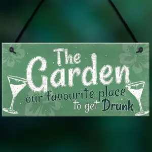 Red Ocean Funny The Garden Sign Hanging Plaque Shed SummerHouse Novelty Friendship Gift Decor