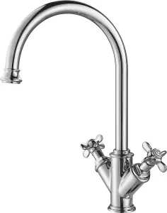 VURTU Danube C Shape Kitchen Tap, 356(H) x 200(W), Chrome, 382101