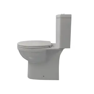 Thasos White Close-coupled Round Toilet set with Soft close seat & Close coupled cistern