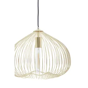 Interiors By Premier Versatile 1 Bulb Gold Finish Pendant Light, Effortlessly Maintained Down Light Wall, Sturdy Ceiling Light