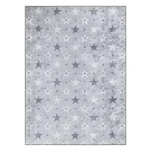 JUNIOR 51798.804 washing carpet Stars for children anti-slip - grey 200x290 cm