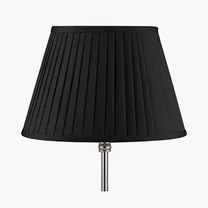 25cm Black Poly Cotton Pleated Lampshade For Table Lamps