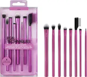 Real Techniques Everyday Eye Essentials Makeup Brush Set, Eye Brushes For Liner, Eyeshadow, Brows, And Lashes, Travel, Friendly, Synthetic Bristles,