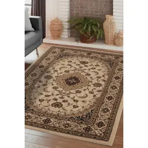 Melrose Classic Traditional Cream Vintage Area Rug 080/150cm