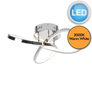 First Choice Lighting Polished Chrome LED Loop Flush Fitting