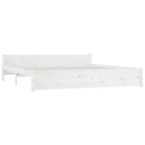 Berkfield Bed Frame White Solid Wood 180x200 cm Super King Size