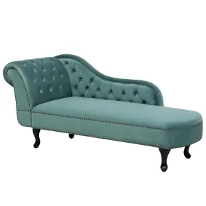 Left Hand Chaise Lounge Velvet Mint Green NIMES