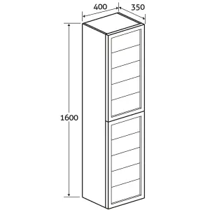 Walter Tall Storage Unit in Grey Wood