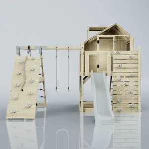 PolarPlay Kids Climbing Tower & Playhouse with Swing and Slide - Climb & Swing Ragna Mist