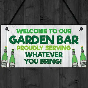 Red Ocean Funny Garden Bar Sign Welcome Home Bar Sign Garden Shed Summerhouse Plaque Home Decor Friendship Gift