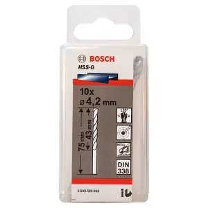 Bosch Professional HSS-G DIN338 4.2 x 43 x 75mm