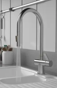 Keenware Kingsbury XL Chrome Dual Spray Pull Out Monobloc Kitchen Tap