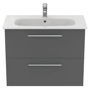 Ideal Standard i.life A Standard Matt Quartz Grey Wall-mounted Bathroom Vanity unit (H) 630mm (W) 800mm