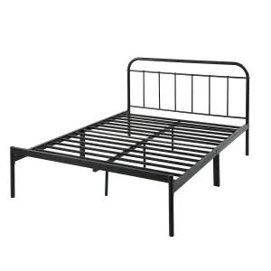 Ashwell Modern Four 4 Poster Black Small Double Metal Bed Frame