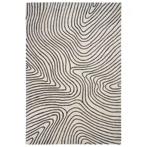 Viscose Area Rug 200 x 300 cm Black and White RUMRA