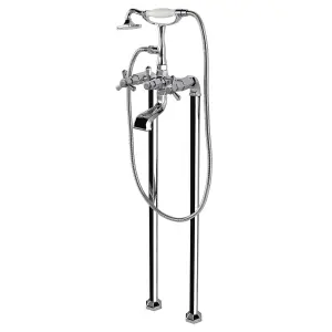 RAK Washington Polished Chrome Traditional Floor Standing Bath Shower Mixer Tap