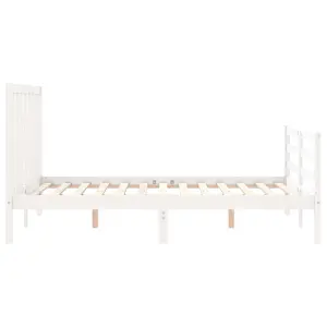 Berkfield Bed Frame with Headboard White 120x200 cm Solid Wood