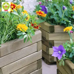 Zest Set of 3 Marford Wooden Hexagonal Garden Planters Flowers