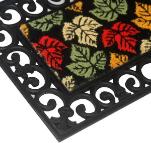 Coco&Coir TWO-in-ONE Coir doormat Rubber base + 2 insert mats Eco-Friendly Outdoor Heavy Duty Entrance Door Mat 45 x 75 cm