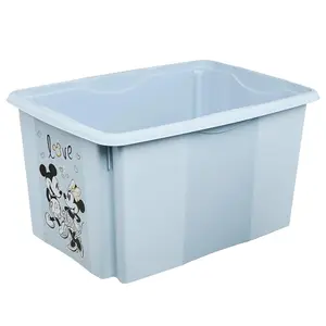 Keeeper Mickey Mouse Turn Around Stackable Box with Lid 45 Litre Cloudy Blue