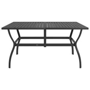 Berkfield Garden Table Anthracite 140x80x72 cm Steel