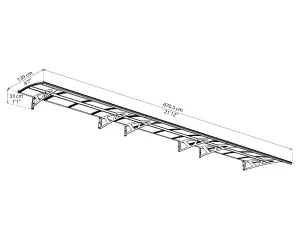 Palram - Canopia Amsterdam Door canopy, (H)330mm (W)6705mm (D)139mm