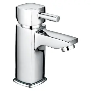 Luxury Modern Cube Standard Mono Basin Mixer - Chrome