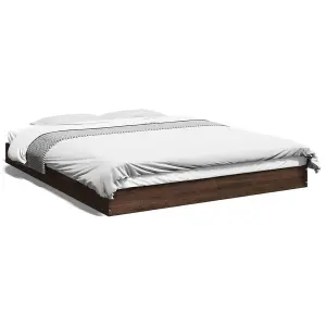 Berkfield Bed Frame without Mattress Brown Oak 150x200 cm King Size Engineered Wood