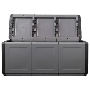 Berkfield Garden Storage Box 138x53x57 cm 330 L Dark Grey and Black