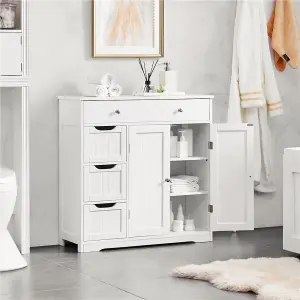 Yaheetech Floor Cabinet with Drawers and Doors - White