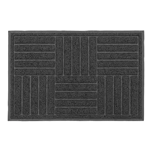 JVL Mud Grabber Spaghetti Scraper Doormat, 40x60cm, Grey Square